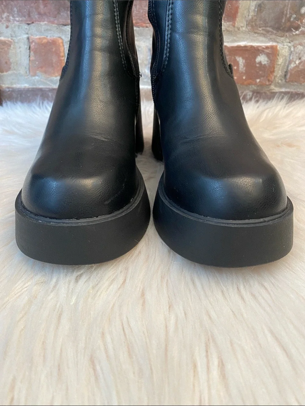 Madden Girl Silass Chunky Heel Platform Festival Zip Up Knee High Boots, Size 8